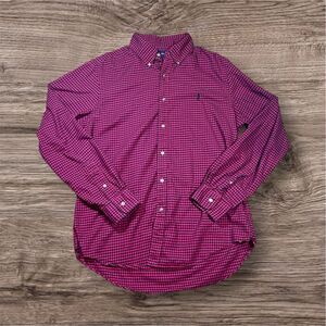 Ralph Lauren Slim Fit Red Check Long Sleeve Button Down‎ Pony Men’s Size Large